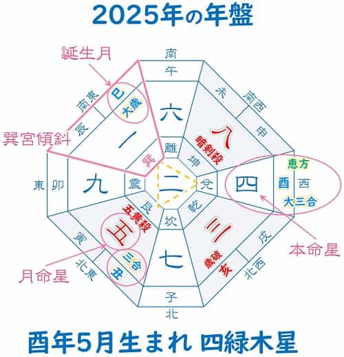 酉年5月生まれの四緑木星